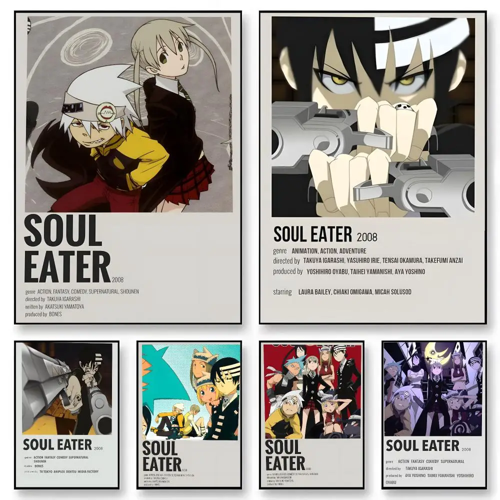 Anime Soul Eater   Character Print Japanese Graphic Streaming Film Style Wall Artwork Bedroom Decor  Poster