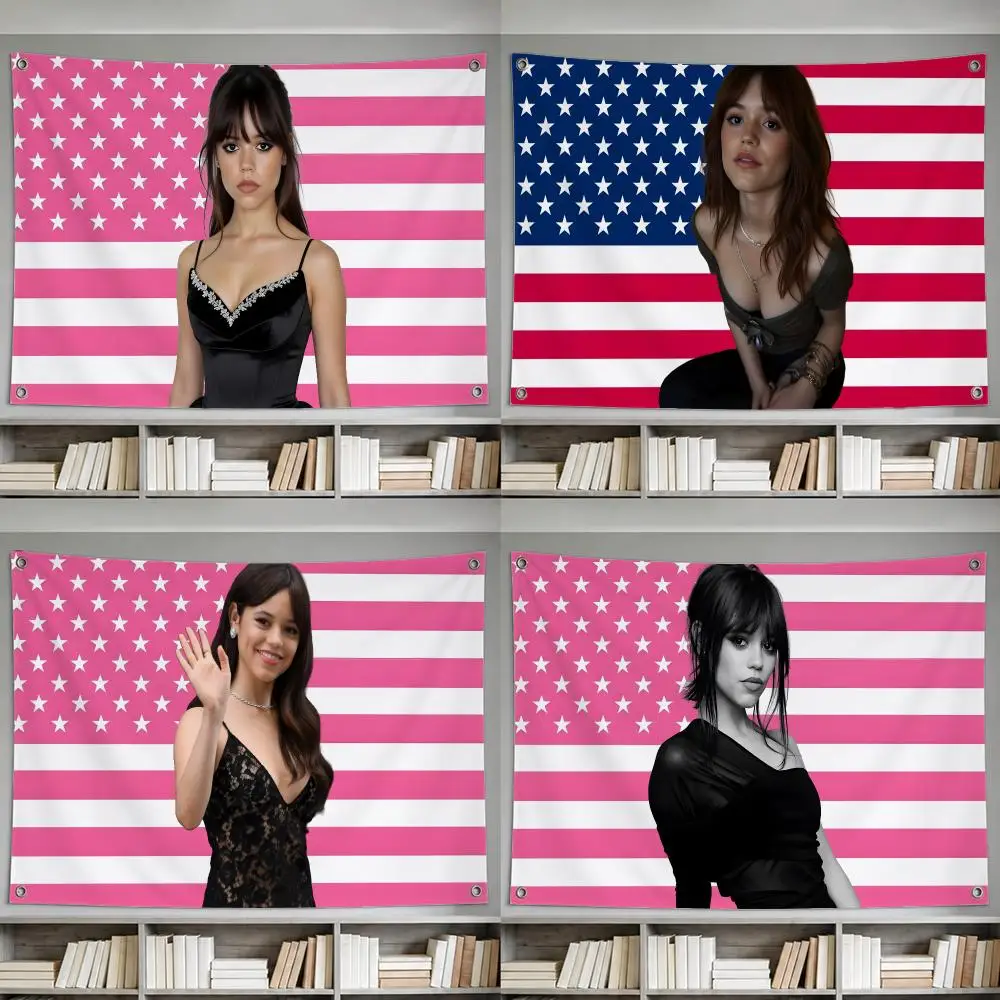 Actor Jenna Ortega Flags decor flag banner,wall hanging flag,indoor outdoor wall decor,yard garden porch patio
