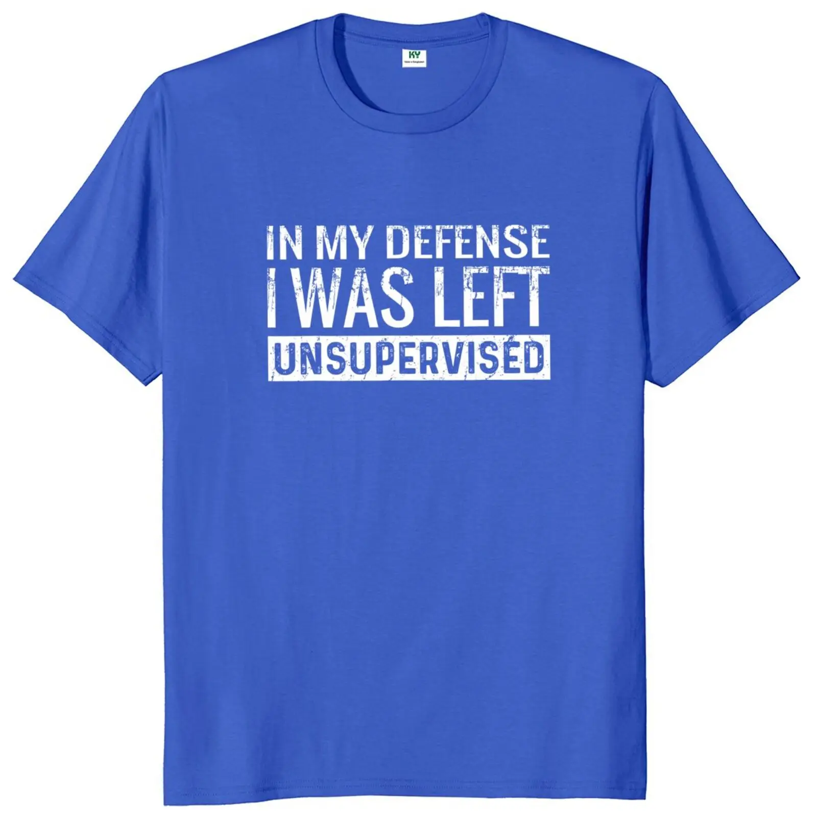 Retro In My Defense I Was Left Unsupervised T Shirt Funny Saying Y2k Graphic Streetwears Summer 100% Cotton Unisex T-shirts