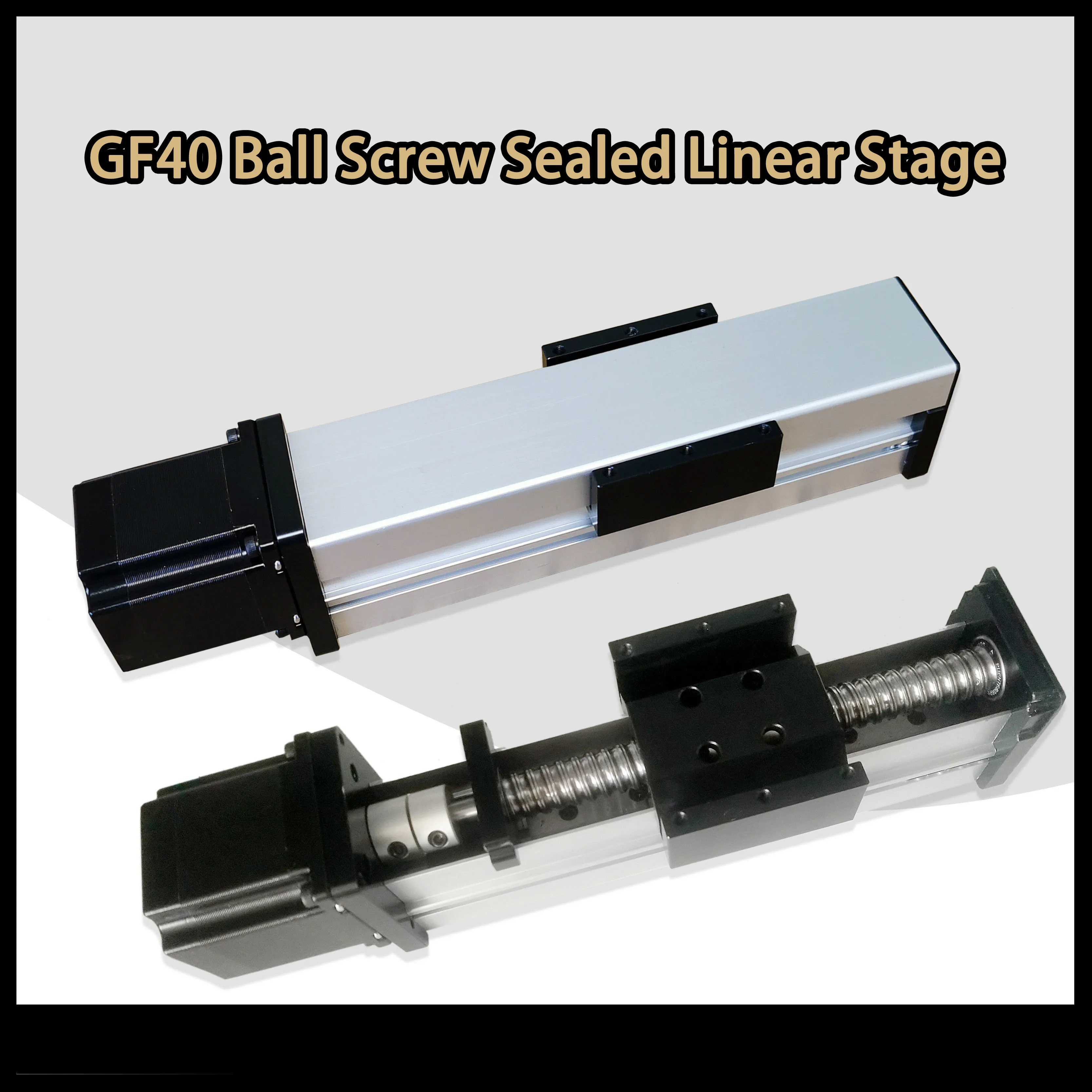GF40 1605 Linear Slide Module With Ball Screw, 100Mm/200Mm/300Mm Sealed Dustproof Slide Rail.