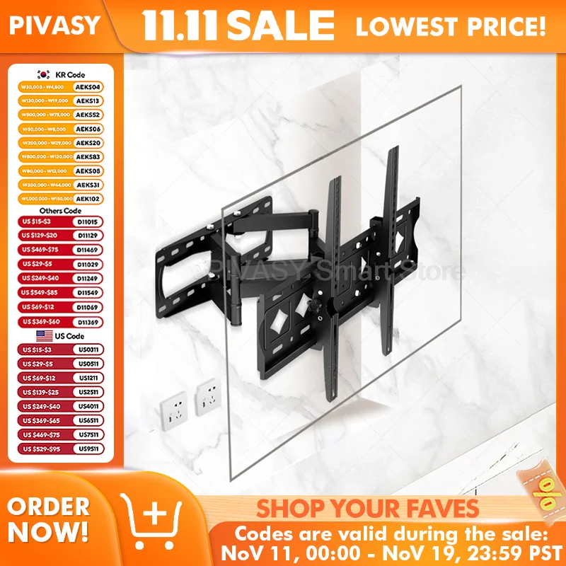 32-85 بوصة تلفزيون جدار جبل الميل ودعامة دوارة سميكة عززت محور الثقيلة للمنزل مكتب متوافق مع معظم أجهزة التلفاز