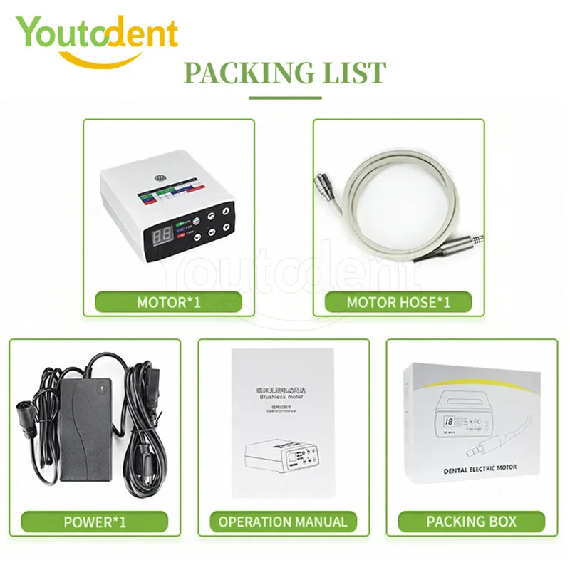 Dental Clinic Brushless LED Micro Motor Internal Spray Electric Motor E type Contra Angle Low Speed Handpiece Dental Equipment
