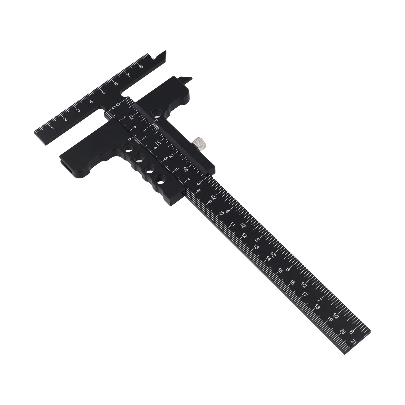 Woodworking Measuring Ruler with Sliding T Shaped Marking Gauge for Precision For Carpenter Line Scribing and Measurement