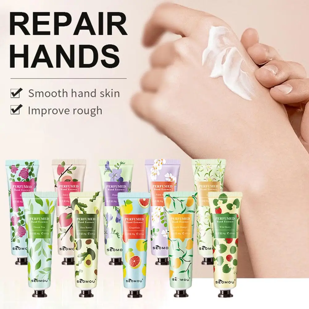 Blumen frucht Hand creme feuchtigkeit spendende pflegende Anti-Falten-Anti-Riss-Reparatur cremes für Hände Hautpflege produkte v4s1