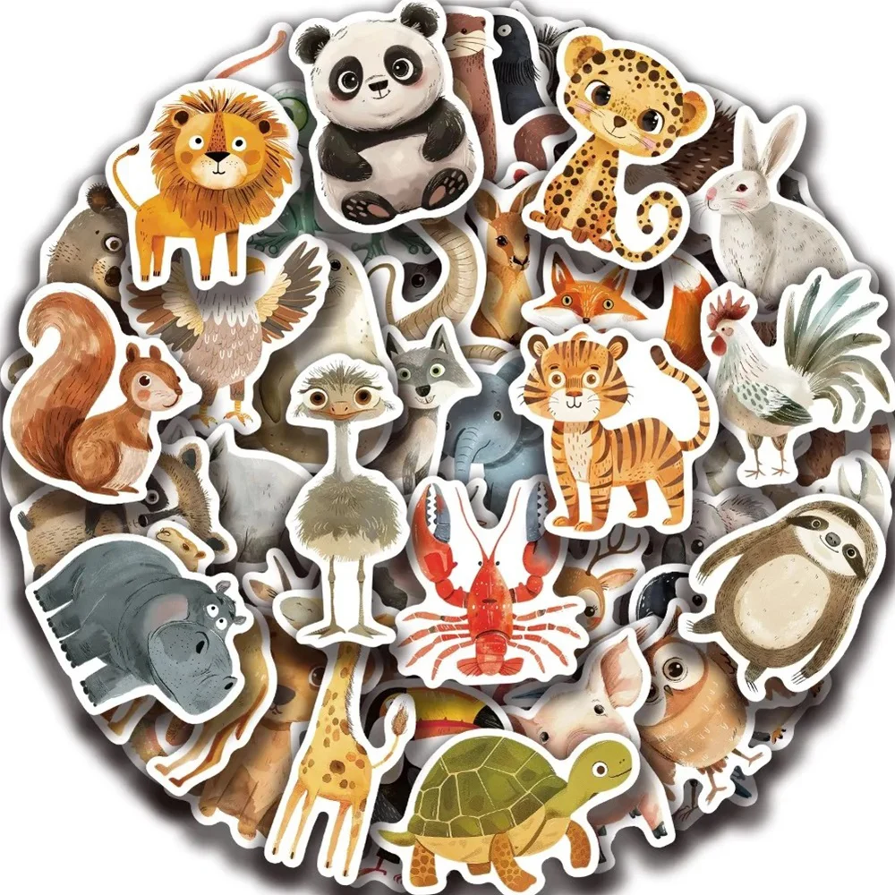 

10/30/50pcs Cartoon Cute Animals Stickers Kawaii Kid Painting Decal Toy DIY Motorcycle Suitcase Helmet Car Graffiti Sticker Pack