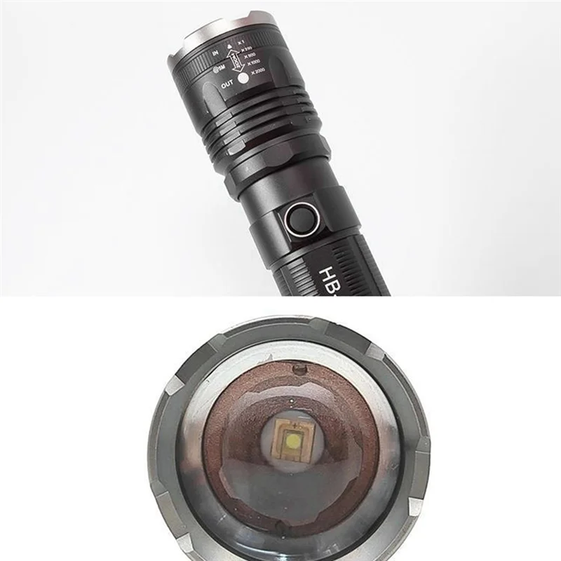 AEB0-في الهواء الطلق المحمولة ضوء قوي مصباح ليد جيب الطوارئ مصباح يدوي مقاوم للماء التكبير مصباح يدوي طويل المدى #4