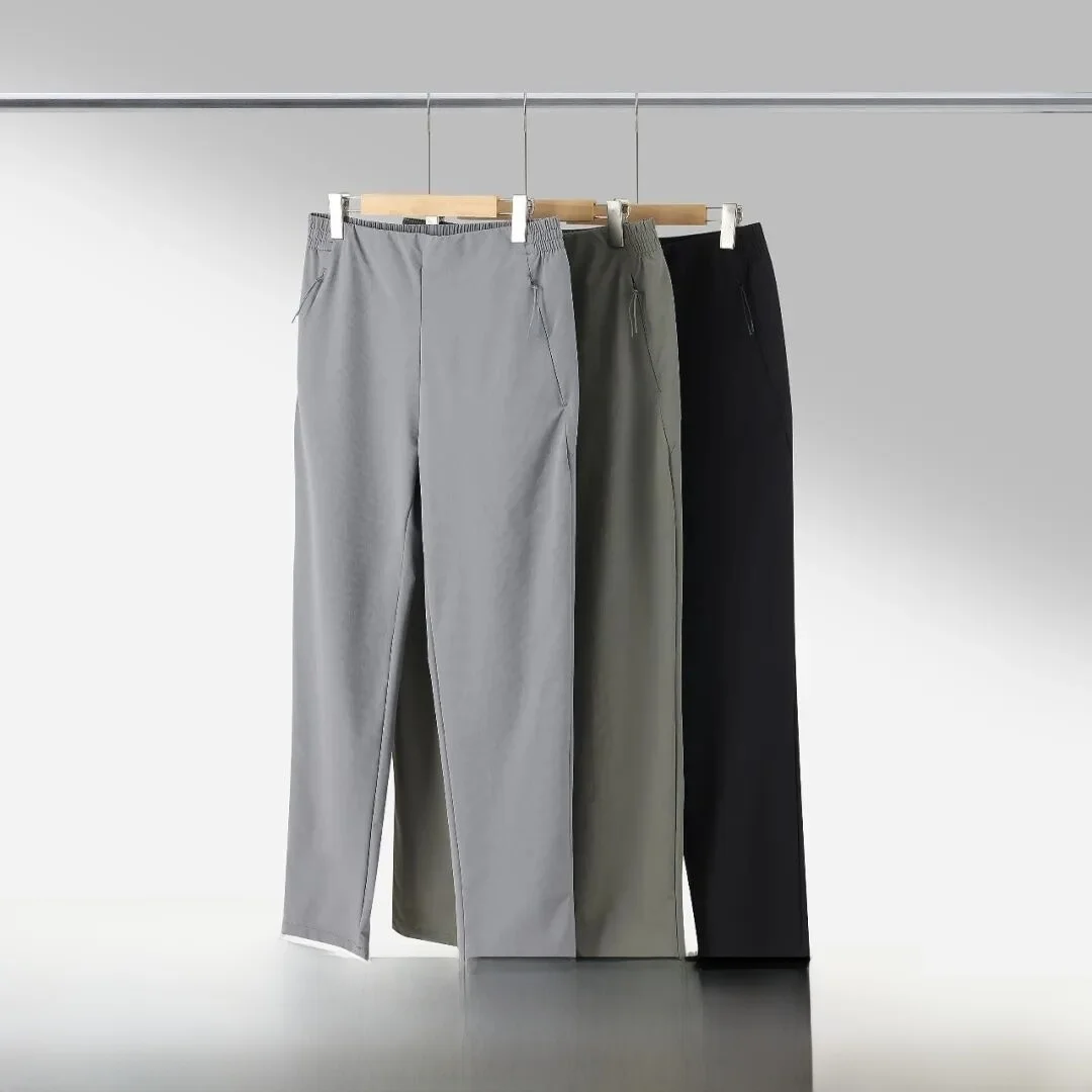 D-Series Outdoor Casual Wearable Sporty Long Trousers for Men Running Cool Feeling Quick Dry Woven Hiking Commuting Pants