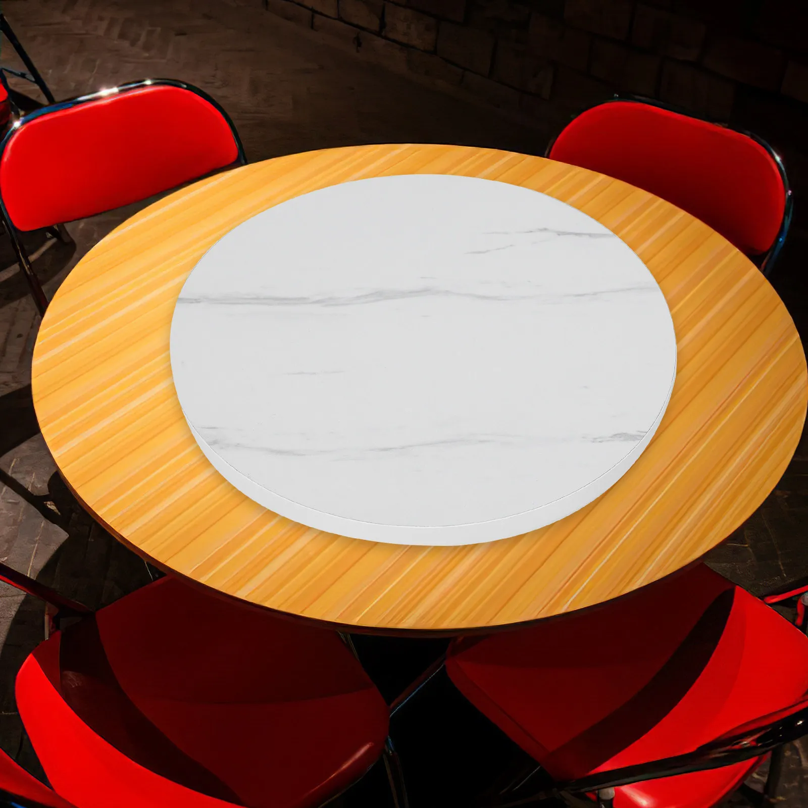

Wood Turntable Dining Room Table Heavy Duty Bearing Rotating Plate Smooth Silent Centerpiece Tray for Kitchen Dining Table