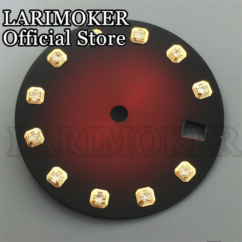 LARIMOKER Watch Parts 29mm Dial Rose Gold Silver Diamond Index Matching Hands Set Suitable for NH35 NH36 Automatic Movement