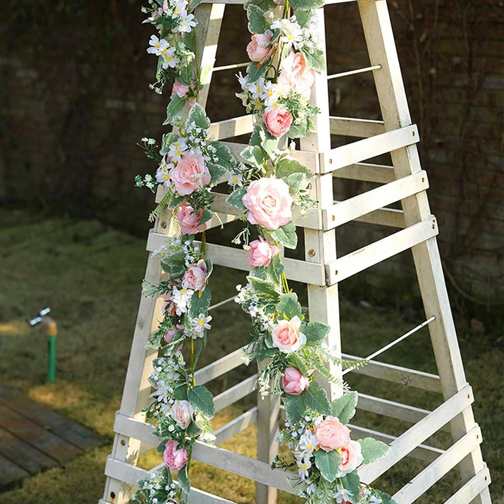 Artificial Rose Flower Vine 175cm Peony Daisy Floral Garlands for Wedding Party Decor Outdoor Table Centerpiece Valentine Day