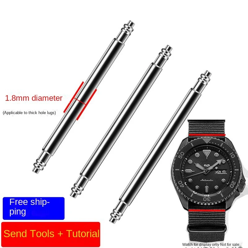 Watch accessories 1.8mm 2.5mm thick Spring bar raw ear for Seiko No.5 Water Ghost Abalone watch strap connecting rod 20mm 22mm