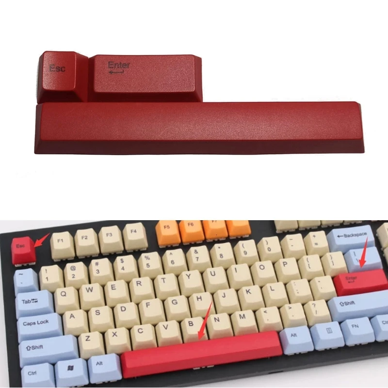 Cherry Profile Spacebar Profile PBT ESC+ENTER+Space for Key Direction for Key Keycaps DYE Overmolding For Mechanical Dropship