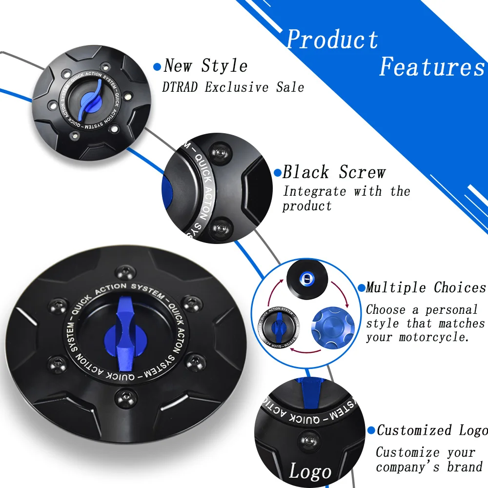 Neue schwarze Schnellspanner-Tankdeckel für BMW R1200GS ADV R1200R R1200S K1600GT/GTL Motorrad CNC Keyless Benzin Tankdeckel