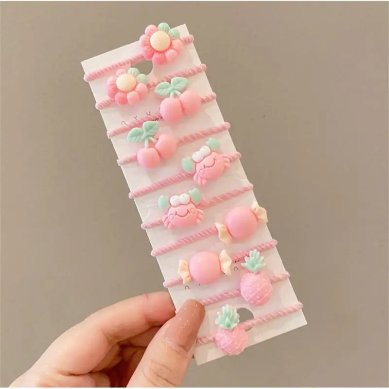 10-50pcs Children's Rubber Band Does Not Hurt The Hair Elastic Good Girl Baby Head Rope Hair Tie Hair Chirp Scrunchies Headdress