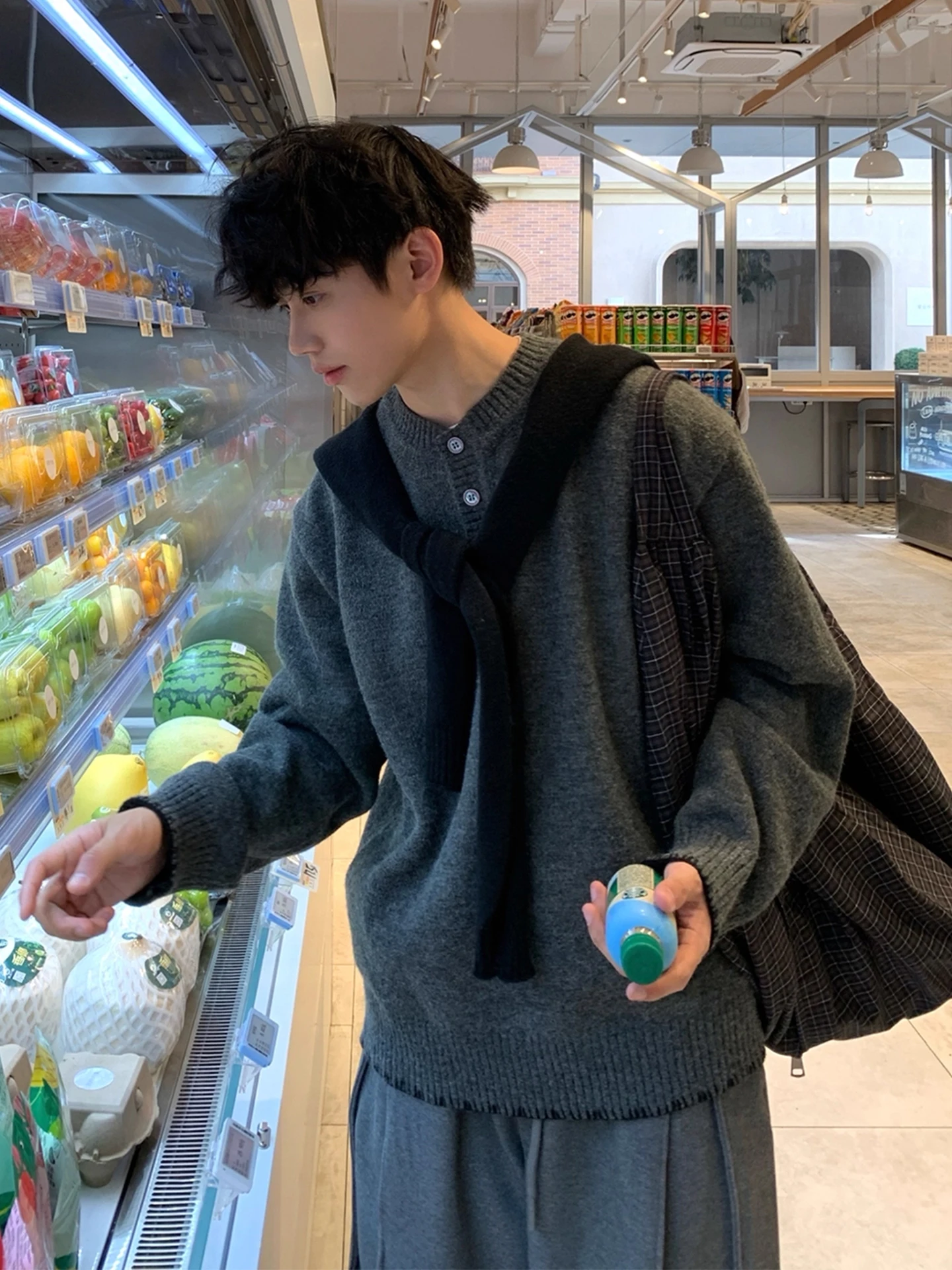 

Мужской зимний свитер-базовый слой из высококачественного трикотажа, имитация двухслойного плетения, с воротником-стойкой, в корейском стиле, для комфортного ношения