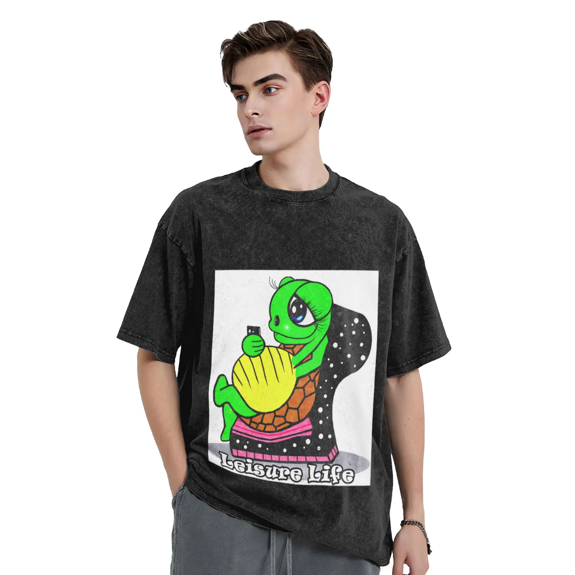 A Cute tortoise  s leisure life Classic Comfort A T-Shirt Oversized Short Sleeve Cotton Tees Tops