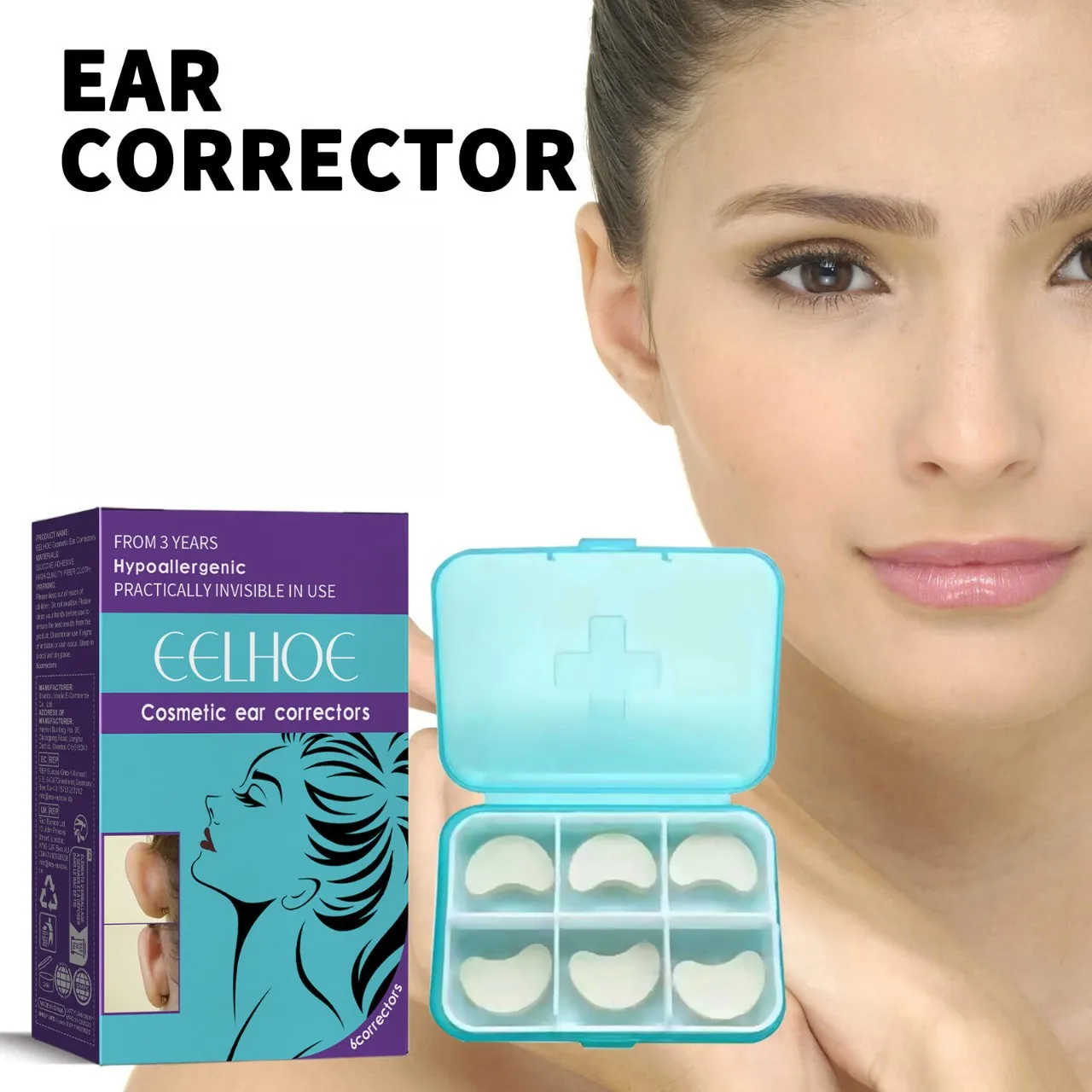 6/18pcs Ear Stickers Ear Corrector Protruding Big Ear Supporters Silicone Ear Correction Patch Aesthetic Ear Corrector Plaster