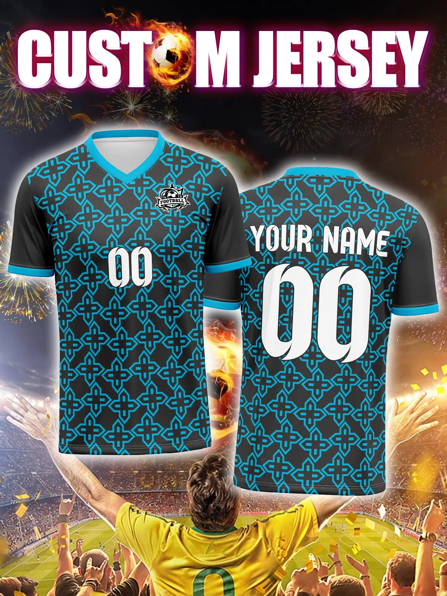 

Футбольная форма на заказ с индивидуальным изображением, номером и именем, официальная форма клуба для матчей лиги