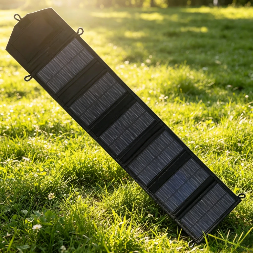 Panel Solar USB Portátil a Prueba de Agua de 25W, Cargador Solar Plegable para Acampar al Aire Libre, Senderismo, Viajes, Emergencias, Teléfono, Tableta