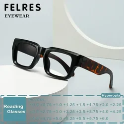 Retro Square Frame Men Reading Glasses High Quality Prescription Designer Eyeglasses Anti Blue Light Presbyopia Fashion Glasses