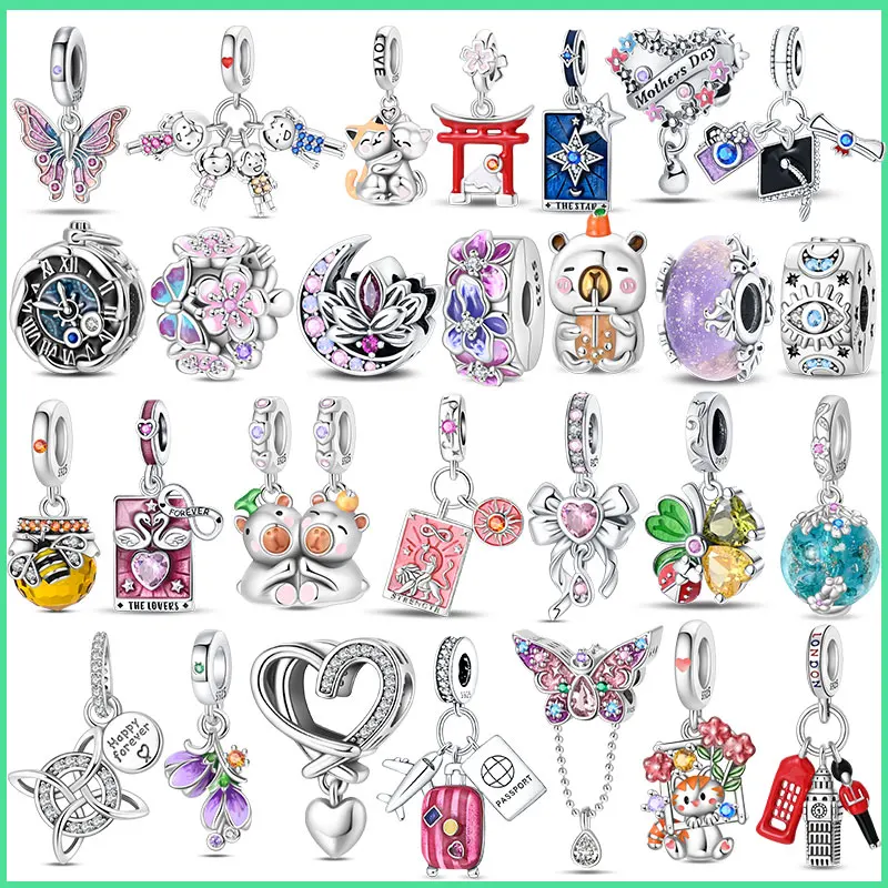 Oferta Imperdível: Pingentes de Prata Esterlina 925 com Tema de Bichinhos Fofos – Presente de Aniversário para Mulheres, Ideal para Pulseiras, Colares e Joias DIY