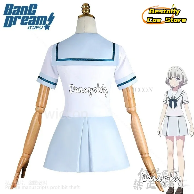КосплейKaname Rana Anime BanG Dream! MyGO Косплей Костюм Ханасакига Школьная форма моряка Синее летнее платье Парики Лолиты платье