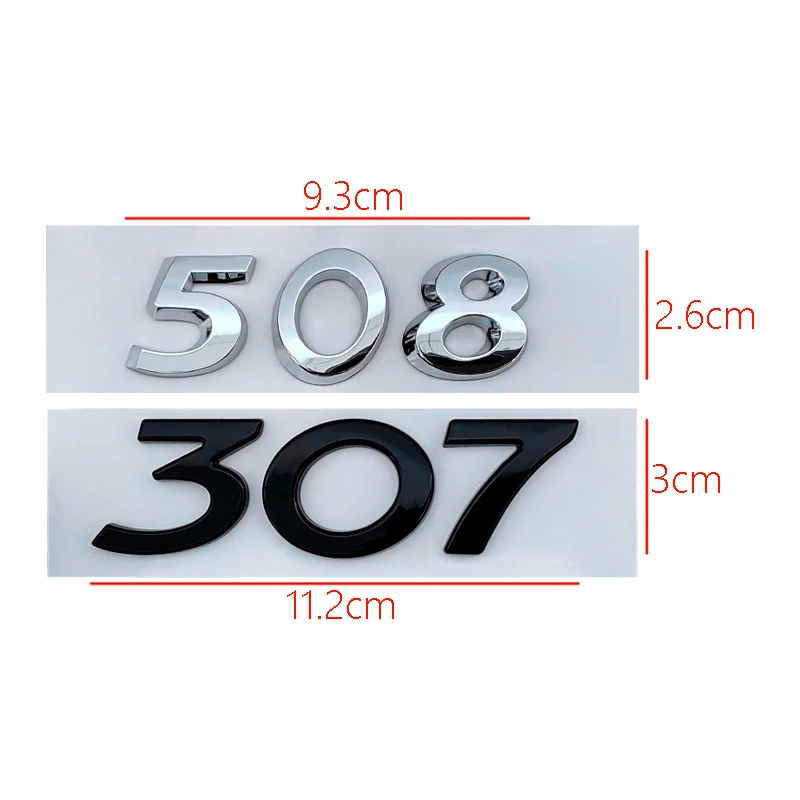 Metal Car Rear Trunk Decal Emblem Badge Sticker Logo For Peugeot 206 207 301 307 308 408 508 2008 3008 4008 5008 GT Accessories