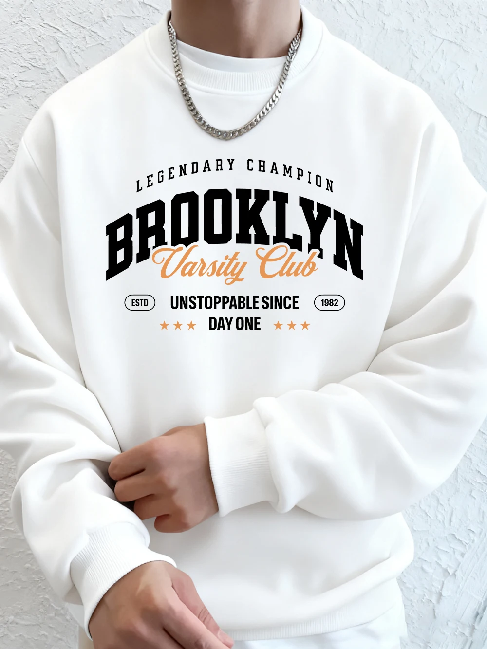 Brooklyn Vaisty Club Prints Heren Hoodies Herfst Losse Sweatshirts Hip Hop Crewneck Fleece Warme Streetwear Straat Mannen Kleding