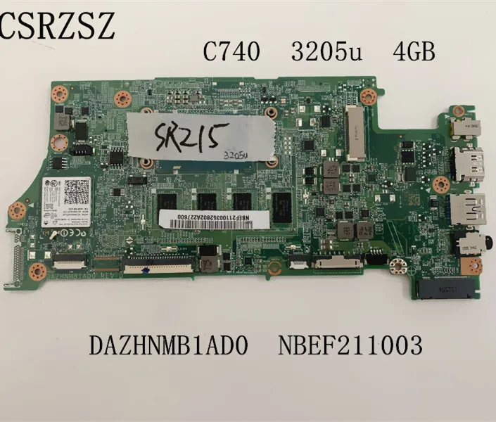 

Материнская плата для ноутбука Acer Chromebook C740 с 3205u 4 Гб тест DAZHNMBAD0 ОК