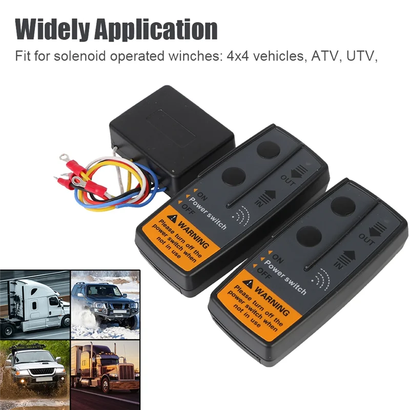 2.4G 12V 24V Electric Winch Switch Controller Universal Wireless Remote Control Recovery for Off-Road ATV Trailer 72W