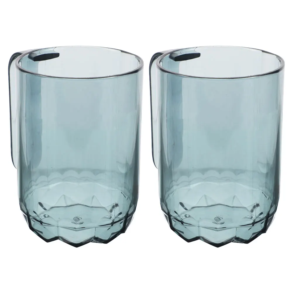 

2Pcs Mouthwash Cup Toothbrush Holder Portable Bathroom Travel Reusable Plastic Cups Kids Brushing Washing High Transparency PET