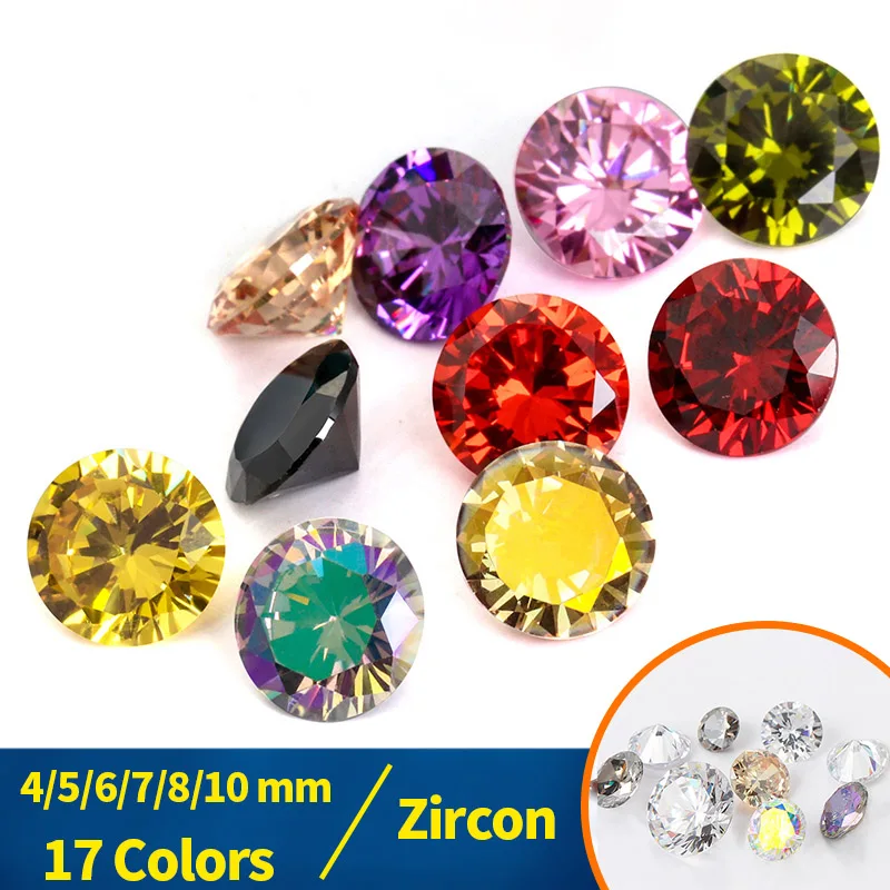 50/20Pcs Zircon Multi Size Zircon Round Gemstone AAAAA Zirconia Accessories Jewelry Making Gems Ring Necklace Earring Gemstone