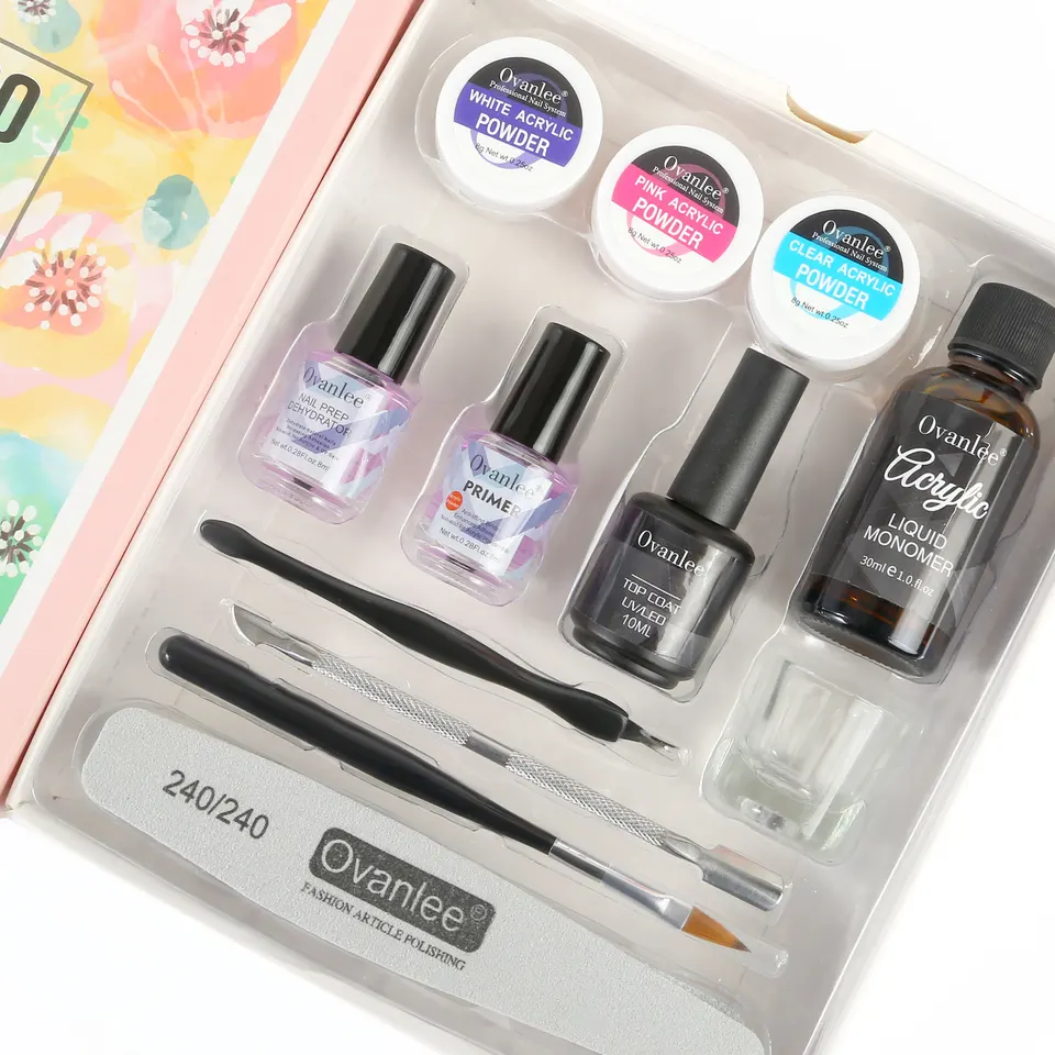 Complete Acrylic Nail Kit for Beginners with Gel Polish