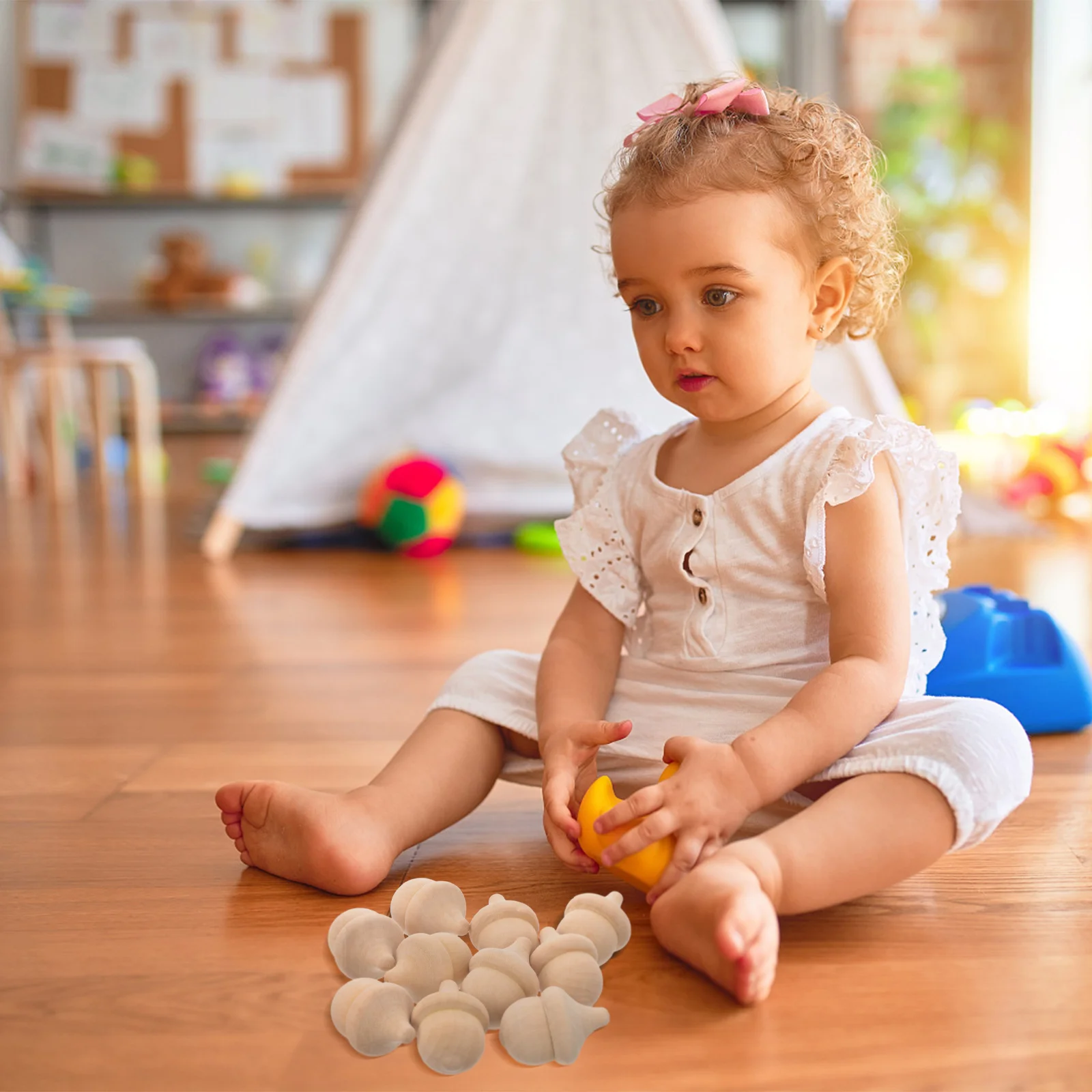 20 قطعة من قطع خشب البلوط الخشبية غير المكتملة للرسم اليدوي لعبة العد التعليمية نشاط الحرفية مشروع المنزل