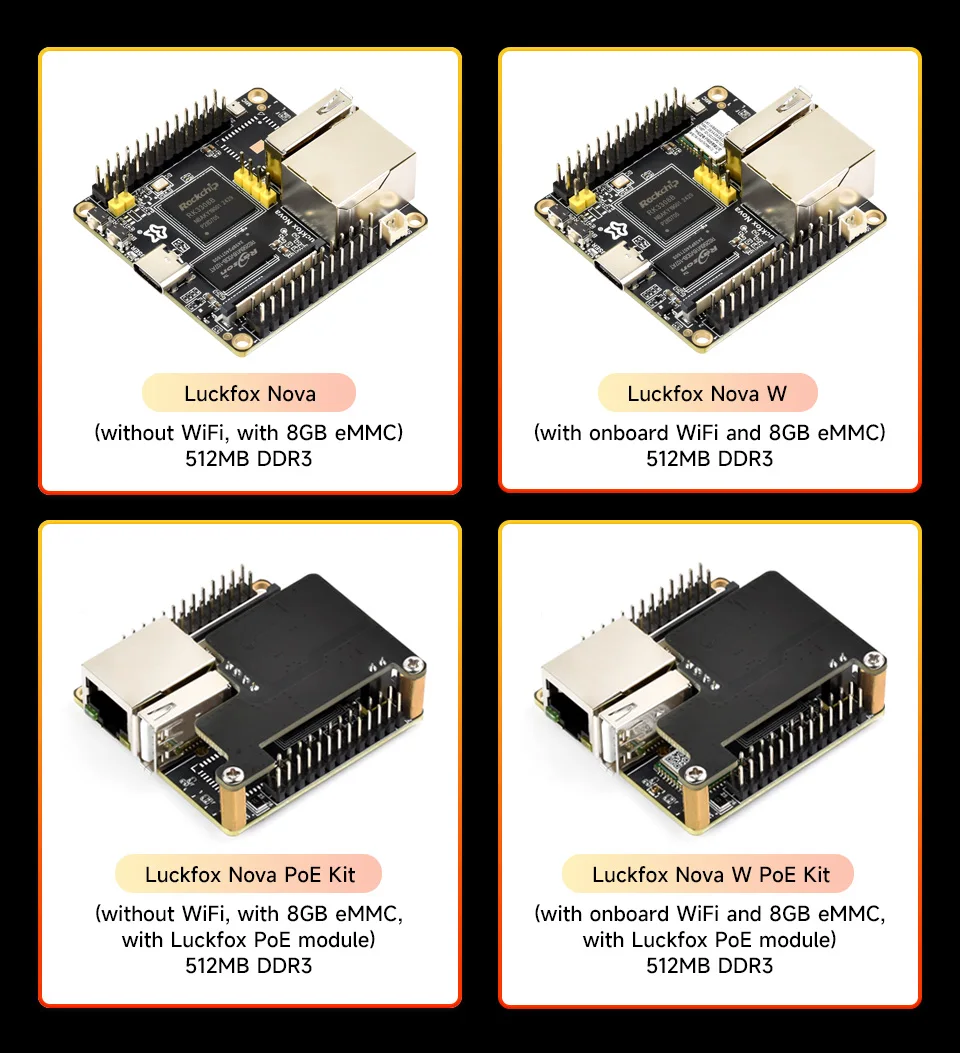 لوحة تطوير Luckfox Nova Micro، استنادًا على Rockchip RK3308B، و8 جيجابايت eMMC، وترميز الصوت المتكامل عالي الأداء