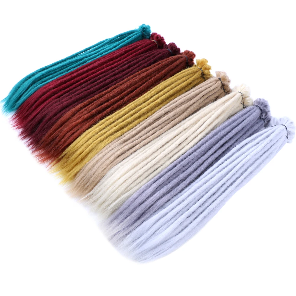 ملحقات Dreadlock الاصطناعية 10 السواحل الهبي واحدة نهاية الفزع أومبير Loc ملحقات 55 سنتيمتر الريغي نمط الكروشيه الشعر