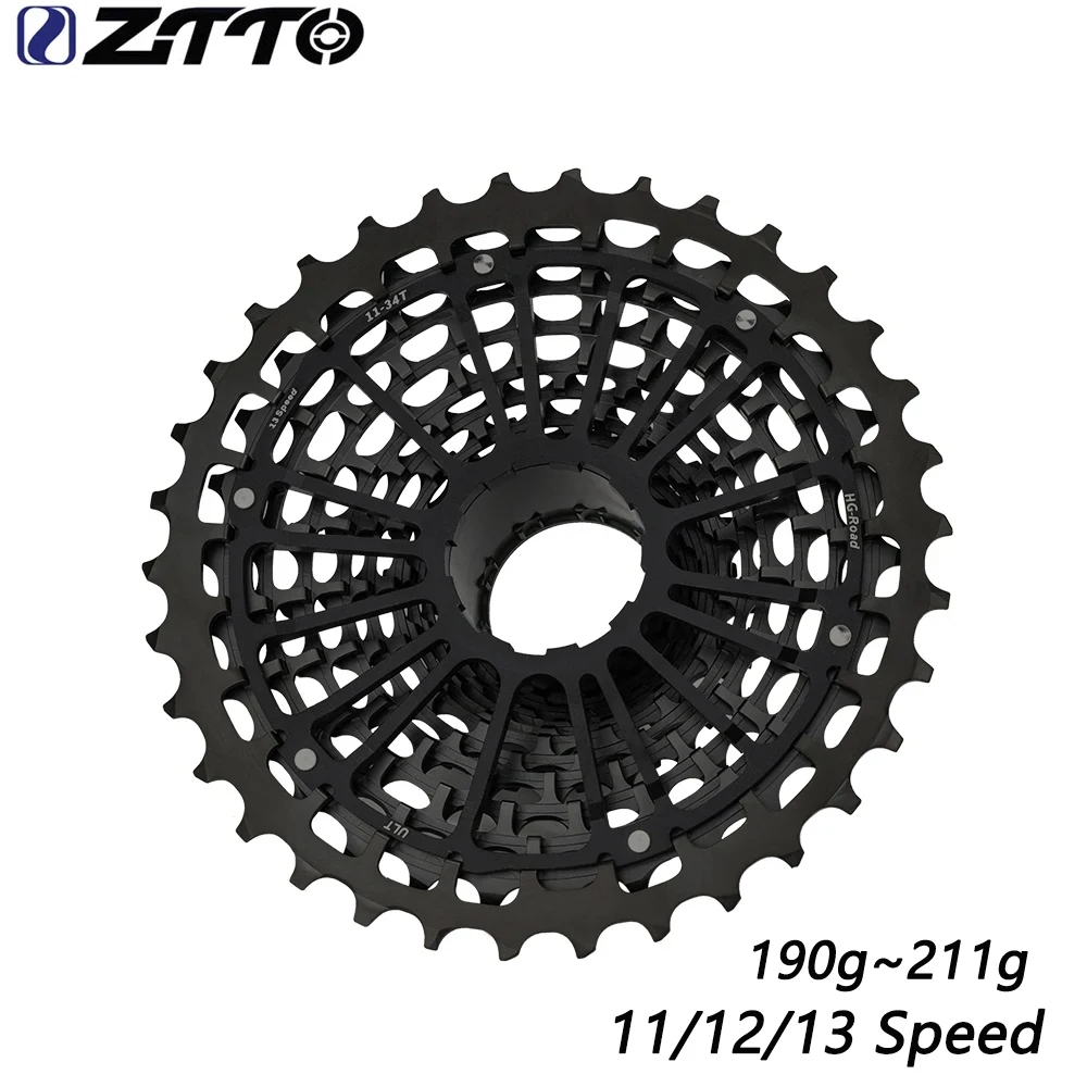 ZTTO 13 Speed 34T Cassette Ultralight Road Bike 11/12/13 S 11-34T Freewheel High Strength Steel Durable Flywheel HG Sprocket K7
