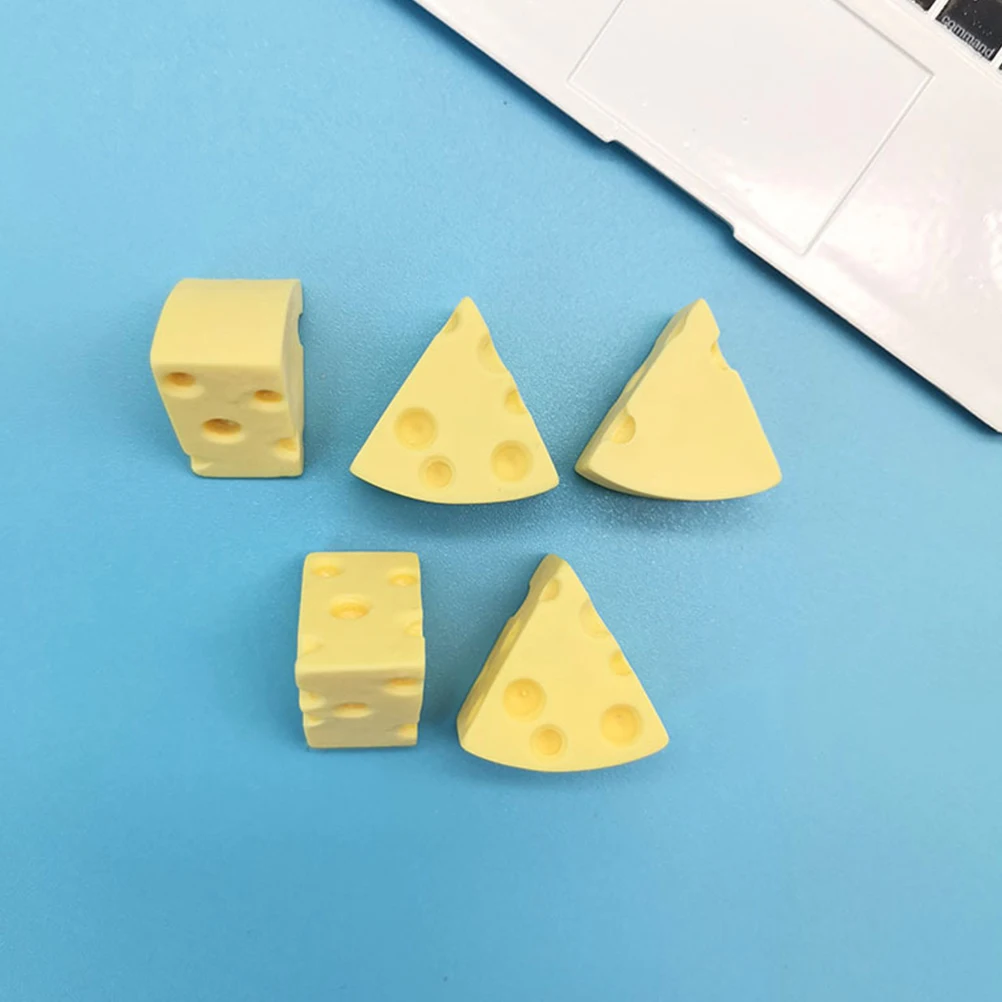 

100 Pcs Cheese Resin Accessories Miniatures Toy for Craft Ornaments Dollhouse Model Simulation Figurines