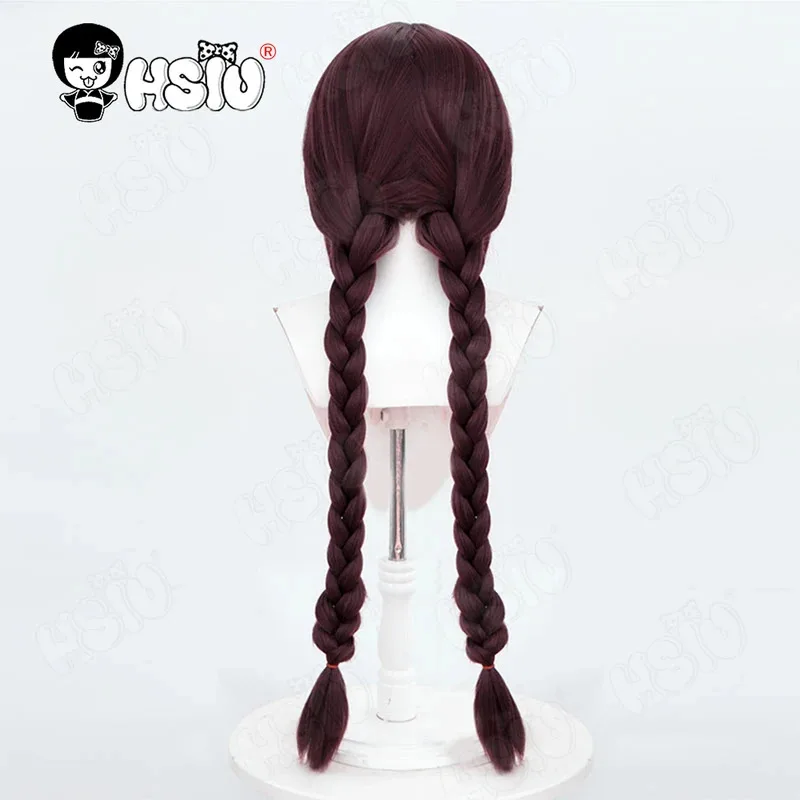 فوكاوا توكو شعر مستعار تأثيري HSIU 90 سنتيمتر طويل الفوشيه الشعر مقاومة للحرارة شعر مستعار اصطناعي لعبة Danganronpa Fukawa Toko شعر مستعار تأثيري