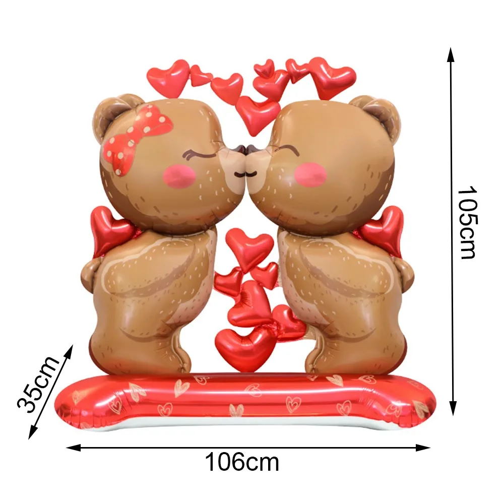 Valentinstag Geburtstag Party Ballon Riesige Liebe Herz Bär Form Ballon Teddy Ballon für Hochzeit Baby Dusche Valentinstag – Detail 2