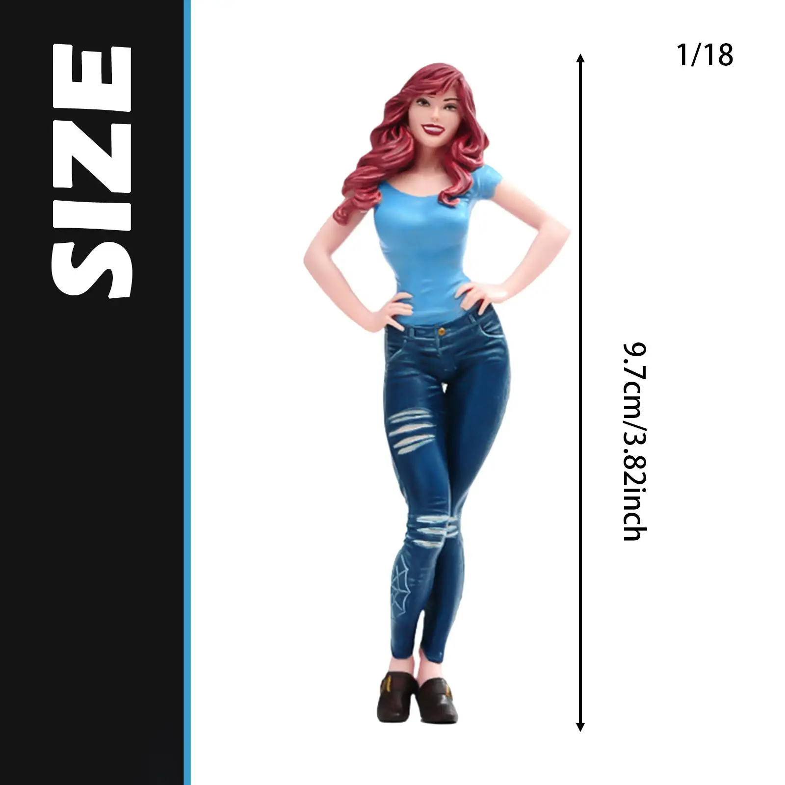 

Масштабная фигурка женщины, раскрашенная вручную, коллекционная, стильная, для микросцен, диорам, женский персонаж для проектов DIY в стиле сказочного сада