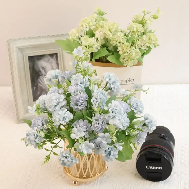 Искусственный цветок, 5 вилок, букет, шелковый шар-гвоздик, имитация Дня святого Валентина, поддельный домашний декор для комнаты, ручной свадебный букет, подарки своими руками