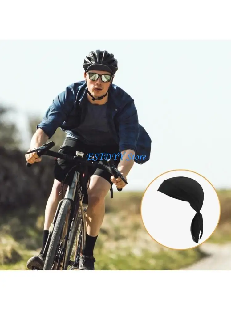 

G6DE Quick Dry Sports Headbands Men Long Tailed Headscarf Bicycles Sweat Wicking Cap for Hiking Running Outdoor Activity