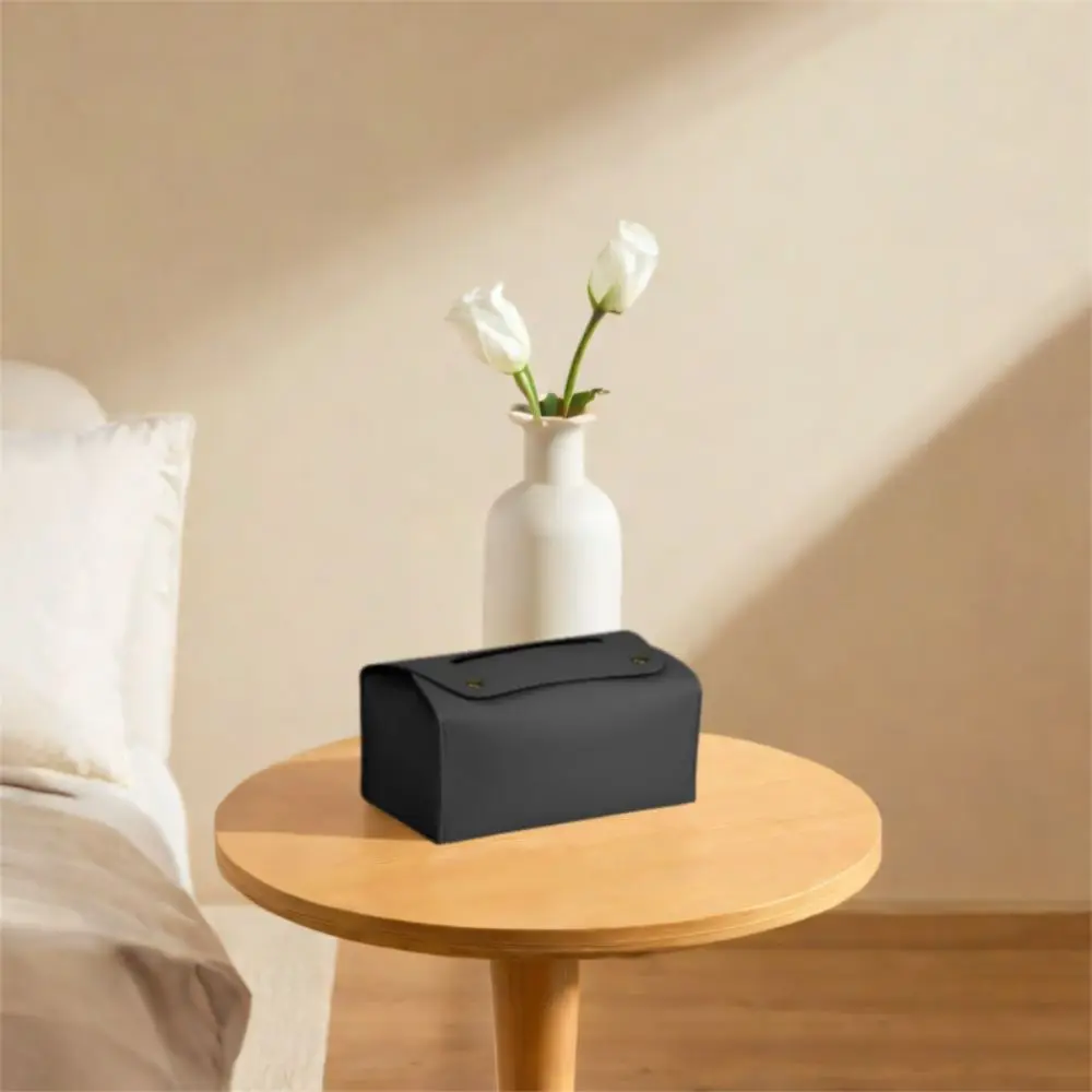 Caja dispensadora de pañuelos de cuero PU para el hogar, estuche de pañuelos de estilo nórdico Simple, bolsa de pañuelos impermeable plegable, mesa de comedor, 2 uds.