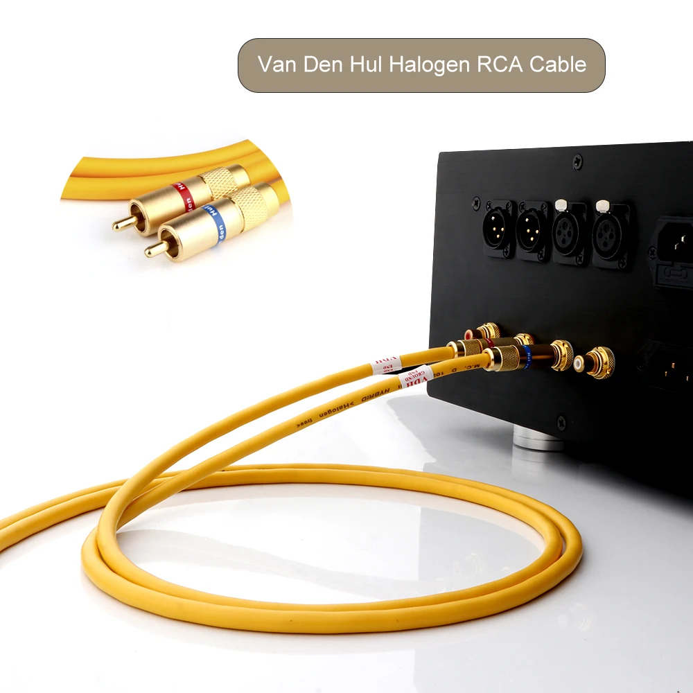 Para Yter Van Den Hul Halogen HiFi Audio RCA Kabel przedłużający sygnałowy Pozłacany przedłużacz RCA Jack VDH