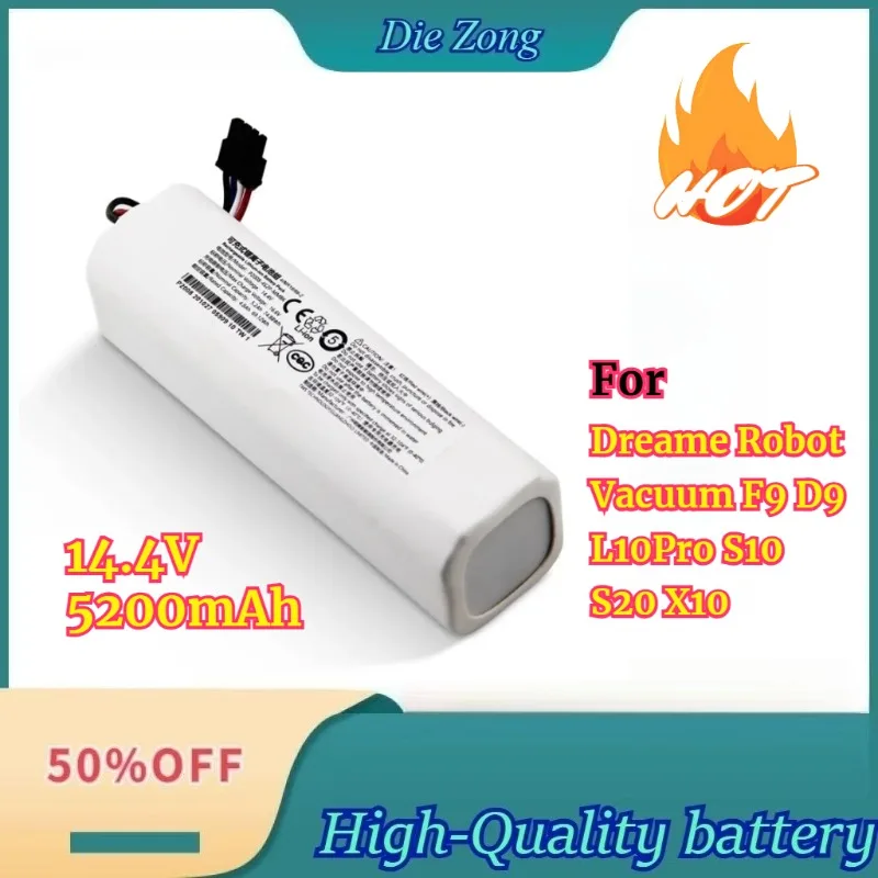 

New For Dreame Robot Vacuum F9 D9 L10Pro S10 S20 X10 14.4V 5200mAh Rechargeable Lithium Battery Accessory