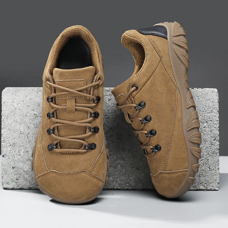 Wide-toe hiking shoes for men and women universal non-slip outdoor sports shoes artificial leather lace-up walking shoes