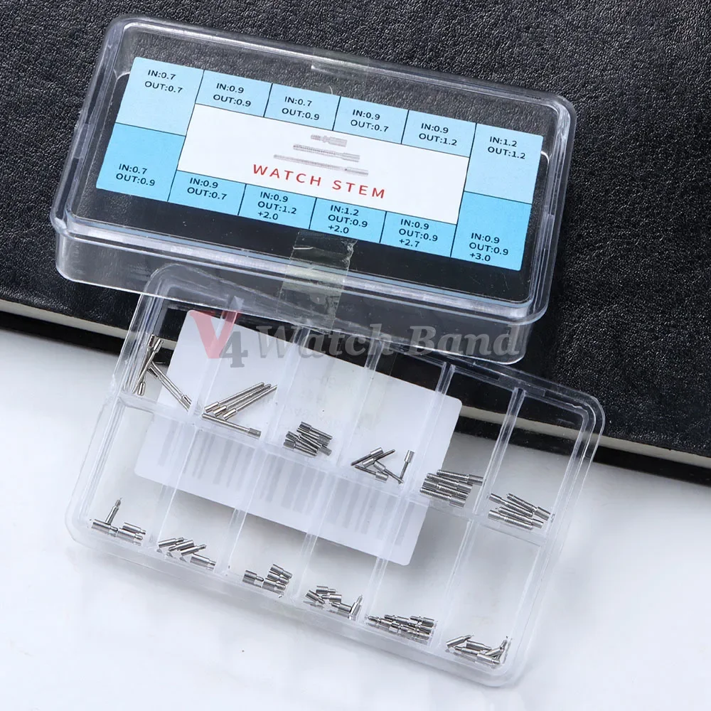 1 Box Watch Winding Stem Extender Stainless Steel Watch Stem Extender 0.7 to 0.9 Repair Part For Watchmaker Watch Accessories