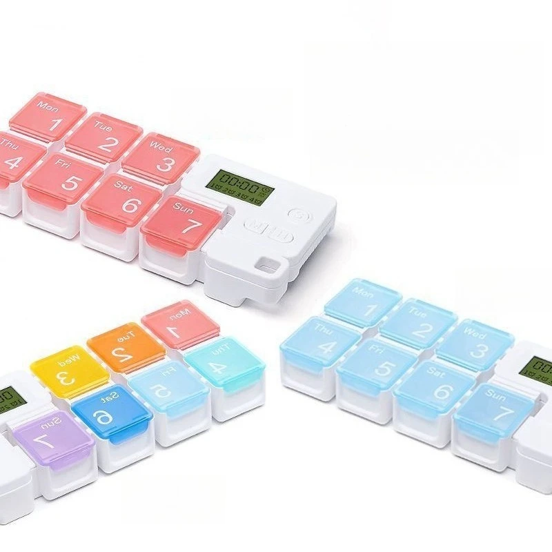1PC 3 Grid/5 Grid/7 Grid Small Pill Box Weekly Packaging Timed Portable Intelligent Medication Reminder Device Travel Storage