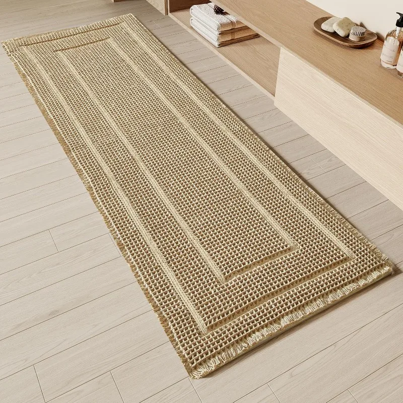 Bathroom Runner Rug Super Absorbent Non Slip Long Bath Mat Machine Washable Boho Bathroom Rugs Quick Dry Rug Runners